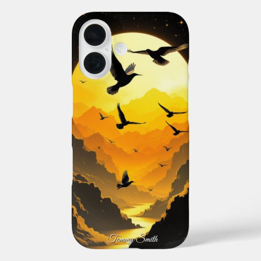 Golden Sunset Vlucht - Majestic Birds & Mountains Case-Mate iPhone Case (Achterkant)