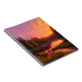Golden Sunset's Embrace in het dennenbos Notitieboek (Rechterzijde)