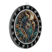 Golden Surfer Sunset Glow Art Piece Dartbord (Voorkant Links)