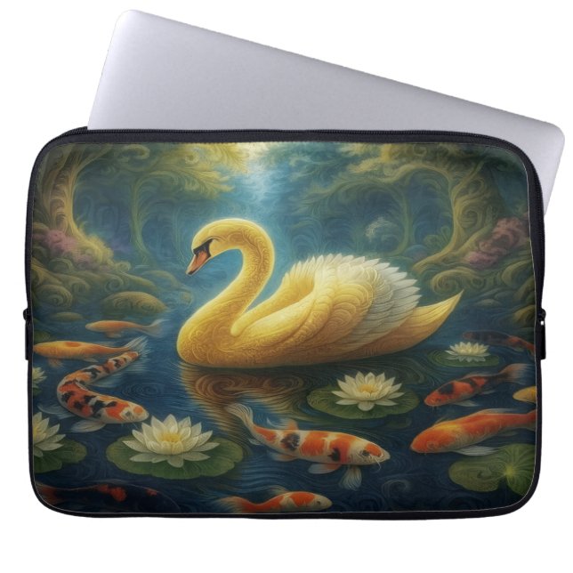 Golden Swan Laptop Sleeve (Voorkant)