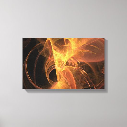 Golden Swirl Abstracte Fractal Flame Canvas Afdruk (Voorkant)