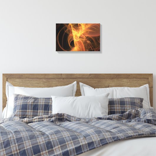 Golden Swirl Abstracte Fractal Flame Canvas Afdruk (Insitu (Slaapkamer))