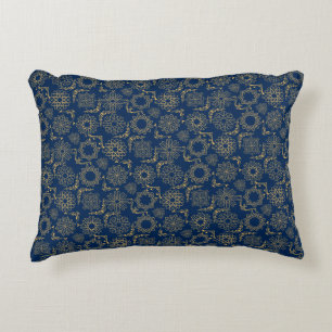 Golden Symbols Pattern 12.bw Black BG Sierkussen Accent Kussen