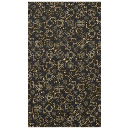 Golden Symbols Pattern 12.bw Black BG Tafelkleed (Voorkant)