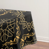 Golden Symbols Pattern 12.bw Black BG Tafelkleed (Voorbeeld)