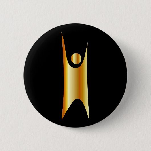 Golden symbool van de mensheid ronde button 5,7 cm (Voorkant)