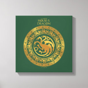 Golden Targaryen Crest Canvas Afdruk
