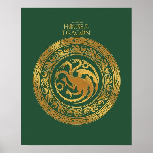 Golden Targaryen Crest Poster (Voorkant)