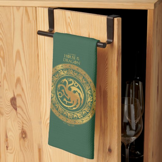 Golden Targaryen Crest Theedoek (Derde Gevouwen)