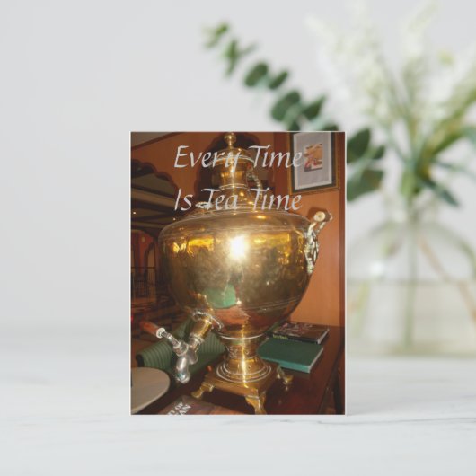 Golden Tea Pot Wall Art & Print Briefkaart (Staand voorkant)