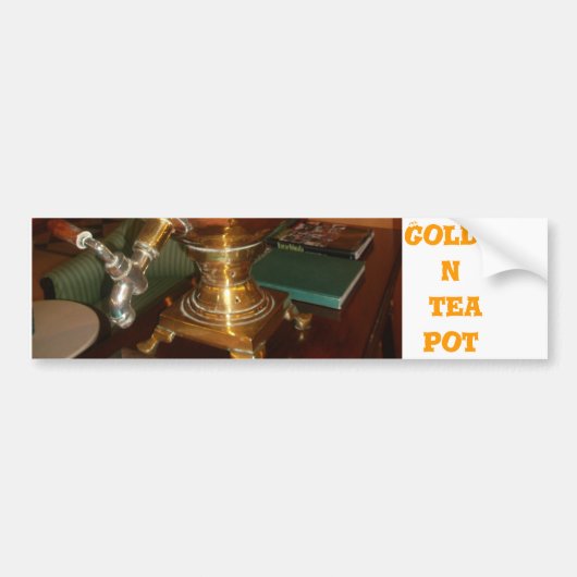  Golden Tea Pot Wall Art & Print Bumpersticker (Voorkant)