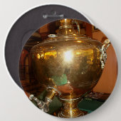  Golden Tea Pot Wall Art & Print Ronde Button 6,0 Cm (Voorkant /achterkant)