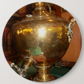  Golden Tea Pot Wall Art & Print Ronde Button 6,0 Cm (Voorkant)