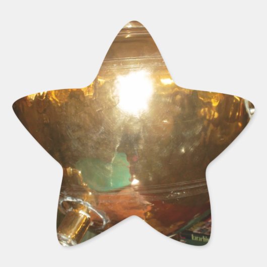  Golden Tea Pot Wall Art & Print Ster Sticker (Voorkant)