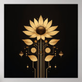 Golden Tech Bloom - Poster d'art Solarpunk (Devant)