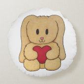 Golden Teddy Bunny pillow Rond Kussen (Achterkant)