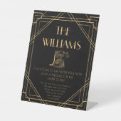Golden  Telefoon Audio Guestbook Sign Reclamebord Met Voetstuk (Voorkant)