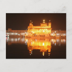 Golden Temple Amritsar Noord-India bij nacht Briefkaart