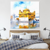 Golden temple Waterverf schilderij Canvas Afdruk (Insitu (Slaapkamer))