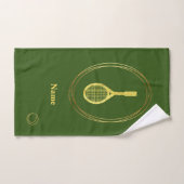 Golden Tennis Racket Silhouette Serviette à main (Serviette à main)