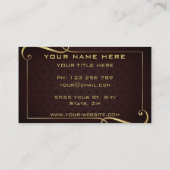 Golden Text Gold Carte de visite professionnel (Dos)