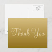 Golden Thank You Briefkaart (Voorkant / Achterkant)