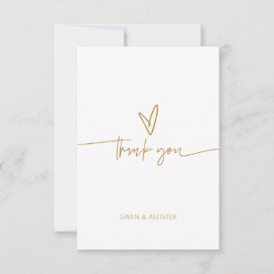 Golden Thank You Card Boho Wenskaart Bedankkaart