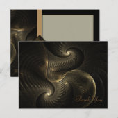Golden Thread Spiral Fractal Art Briefkaart (Voorkant / Achterkant)