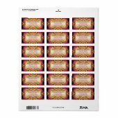 Golden threads Fractal Art Address Label (Full Sheet)