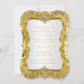 Golden Tiara Princess Sweet 16 Or Invitation blanc (Dos)