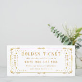 Golden Ticket Birthday Voucher Ticket (Staand voorkant)