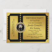 Golden Ticket Champagne Verjaardagsfeest Kaart (Voorkant)