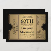 Golden Ticket Style 60e anniversaire Invitation de (Devant / Derrière)