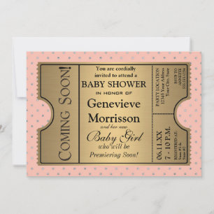 Golden Ticket Style Nieuwe Baby Shower Party Uitno Kaart