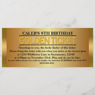 GOLDEN TICKET TYPE VANDAAG Uitnodiging voor evenem