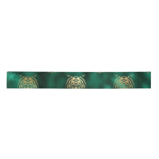 Golden Tiger Face Emerald Green Wild Animal Feline Lint (Voorkant)