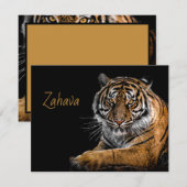 Golden Tiger Flat Merci Carte Note (Devant / Derrière)