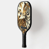 Golden Tiger schilderij Pickleball Paddle (Links)