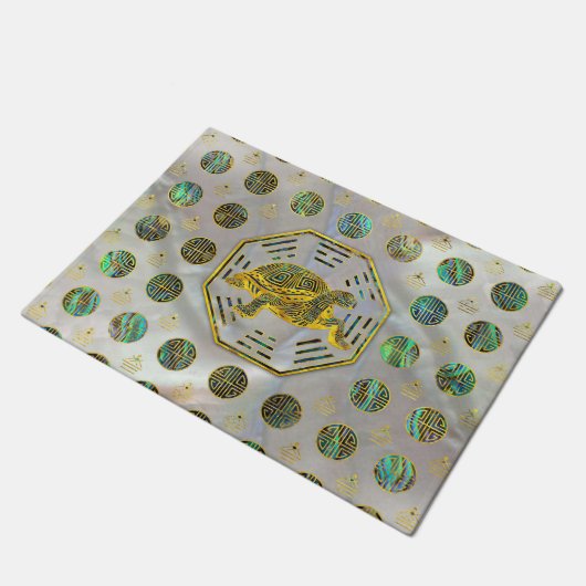 Golden Tortoise/Turtle Feng Shui Abalone Shell Deurmat (Schuin)