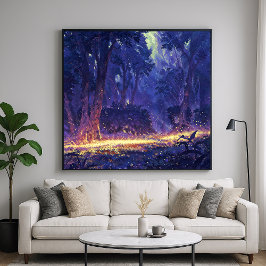 Golden Trail - Verhelderende Natuur Art Style Poster