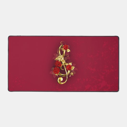 Golden Treble Clef avec fleurs Roses (Recto)