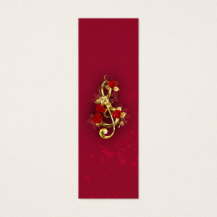 Golden Treble Clef avec fleurs Roses