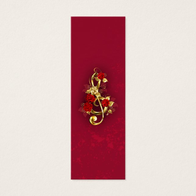 Golden Treble Clef avec fleurs Roses (Devant)