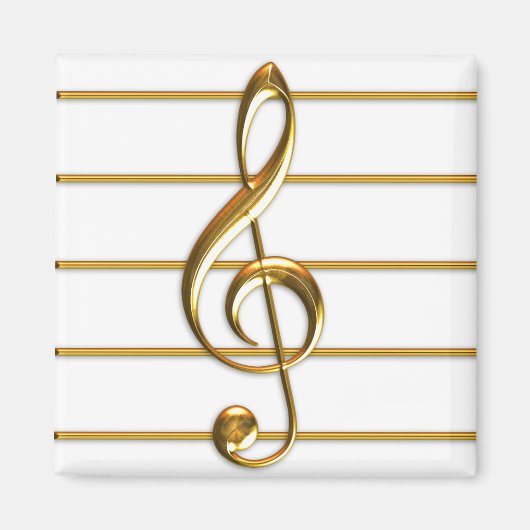 Golden Treble Clef Magneet (Voorkant)