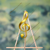 Golden Treble Clef Marble Wall Art (Neutre)