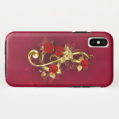 Golden Treble Clef met Rozen bloemen Case-Mate iPhone Case (Achterkant (horizontaal))