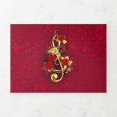 Golden Treble Clef met Rozen bloemen Drieluik Programma (Cover)