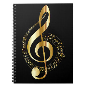 Golden Treble Clef Spiral Notitieboek