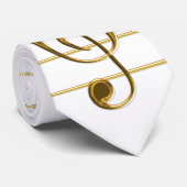 Golden Treble Clef Stropdas (Opgerold)