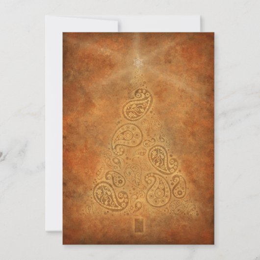 Golden Tree Carte de vacances avec Paisley Tree (Devant)